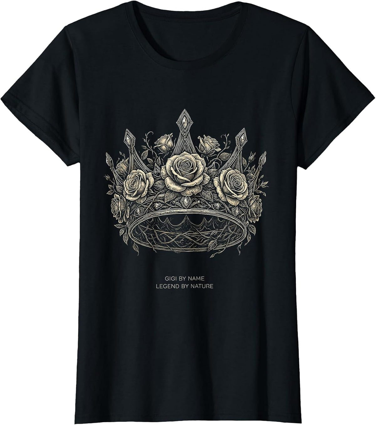 Gigi By Name Legend By Nature Gift Design T-Shirt - Black