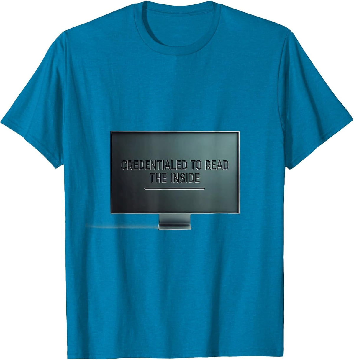 Credentialed To Read The Inside Minimalist Sonographer Humor T-Shirt - Sapphire Blue