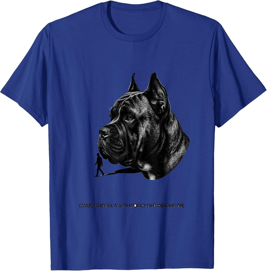 Cane Corso My Shadow Outweighs Me Funny Dog Lover Gift T-Shirt - Royal Blue