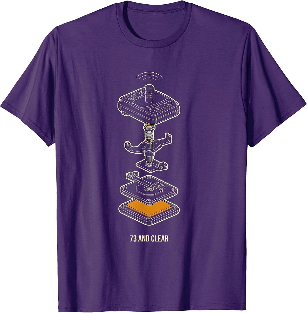 73 And Clear Funny Ham Radio Operator Hobbyist Gift T-Shirt - Purple