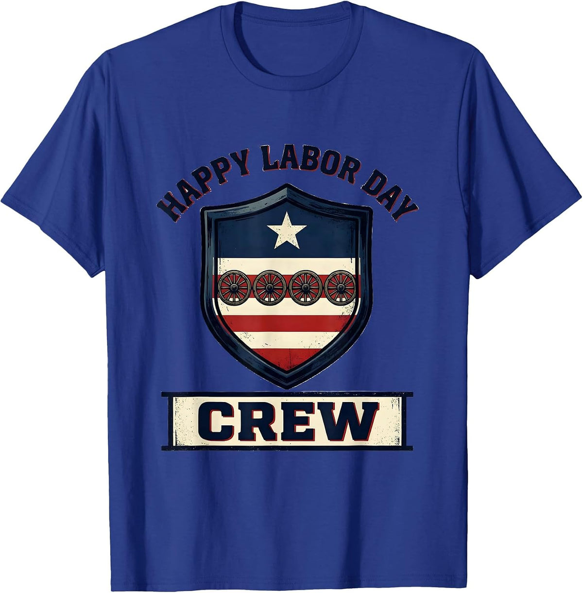 Men's Happy Labor Day Crew Patriotic Americana Labor Day Gift T-Shirt - Royal Blue