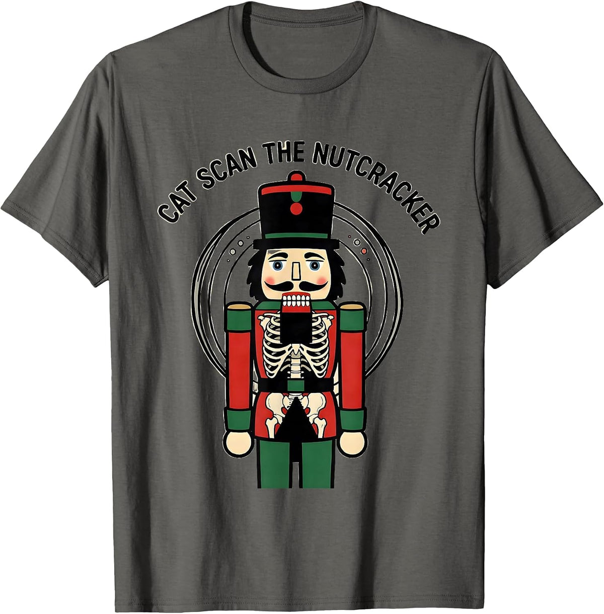 Men's CAT Scan The Nutcracker Funny Radiology Tech Christmas Humor T-Shirt - Asphalt Grey