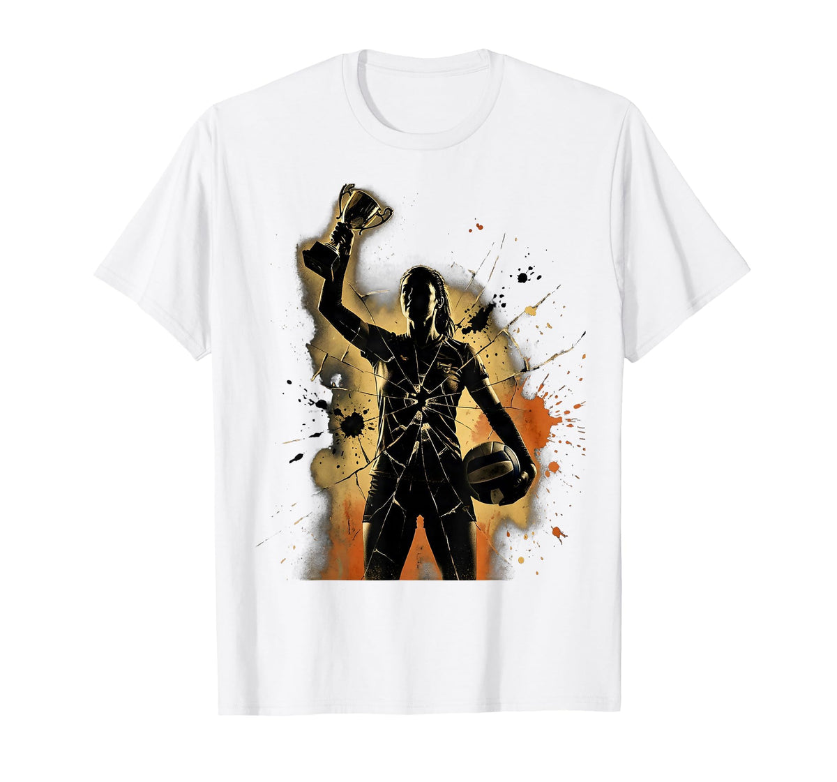 Mademark Men's Volleyball Mom Trophy and Ball Graphic T-Shirt - White