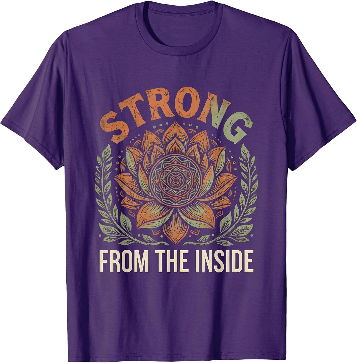 Strong From the Inside Pilates Design T-Shirt - Purple