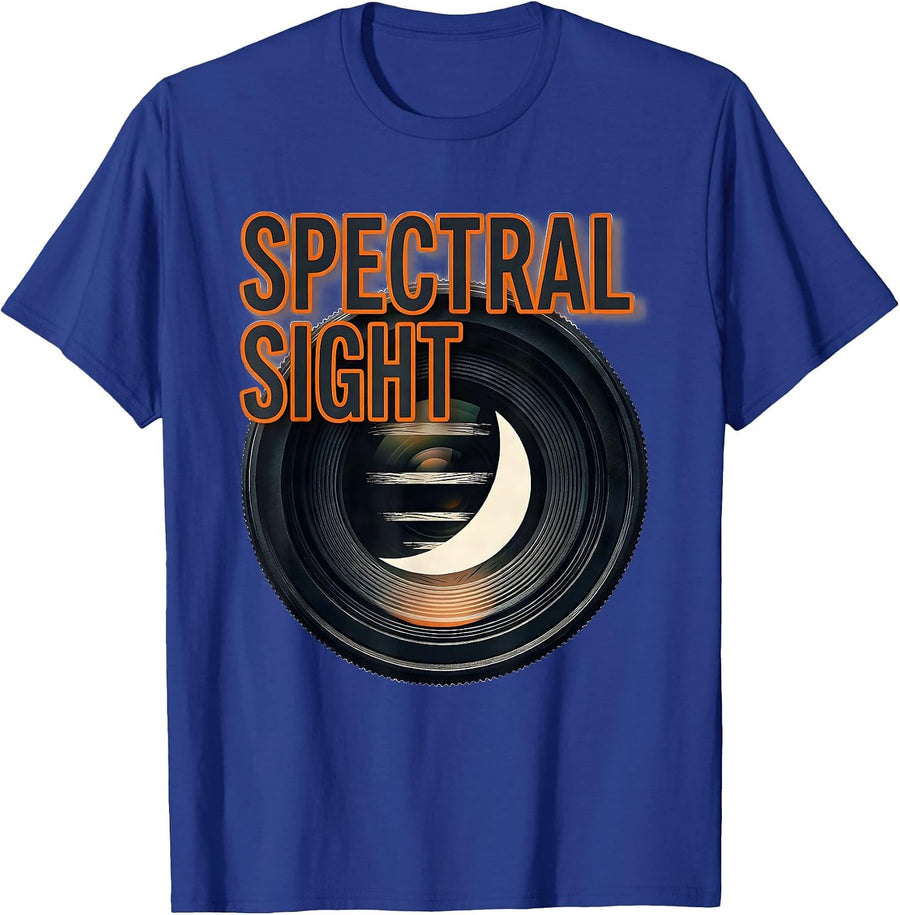 Spectral Sight Linocut Halloween Optometrist Eye Doctor T-Shirt - Royal Blue