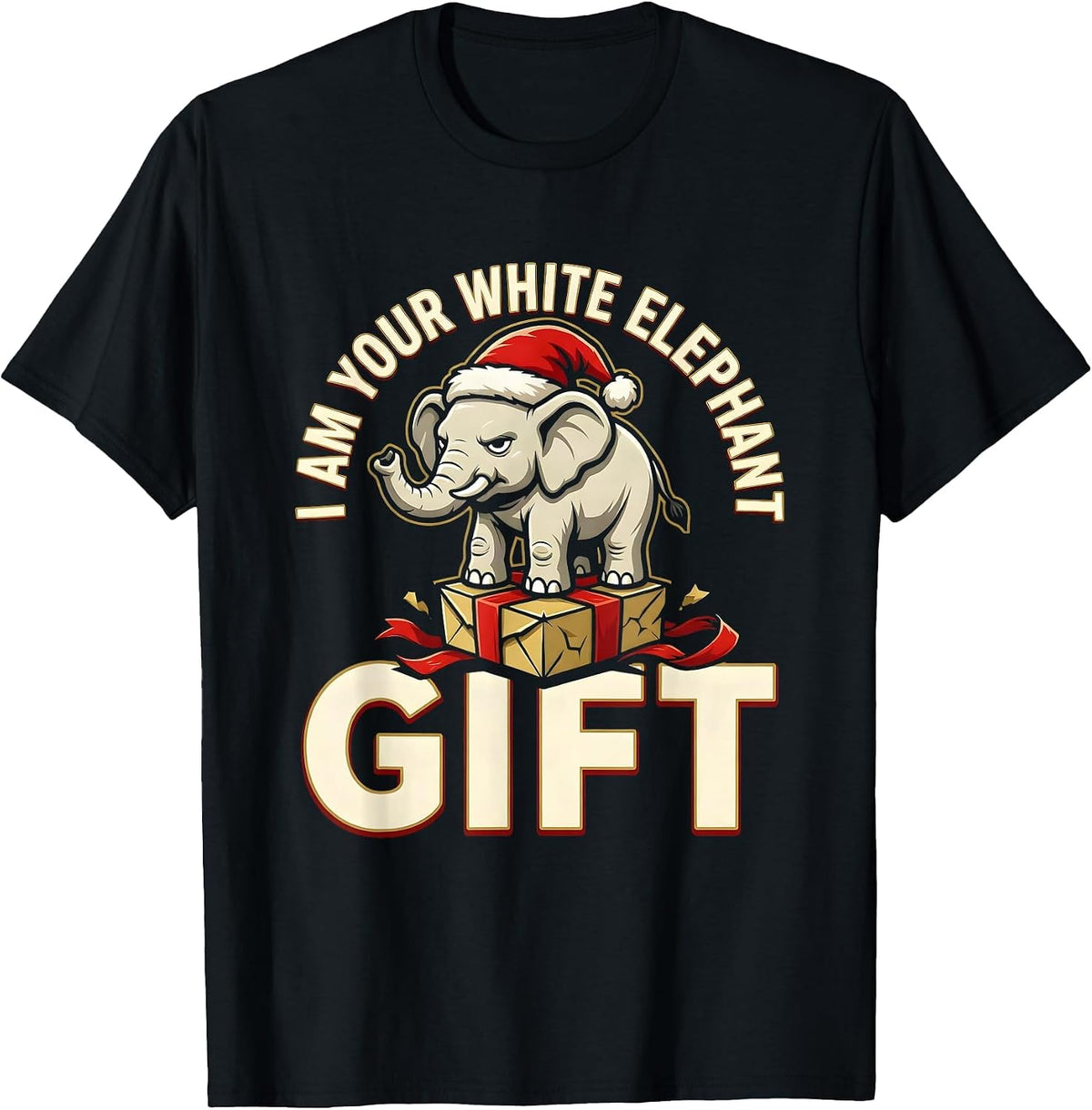 Men's I Am Your White Elephant Gift Funny White Elephant Party T-Shirt - Black