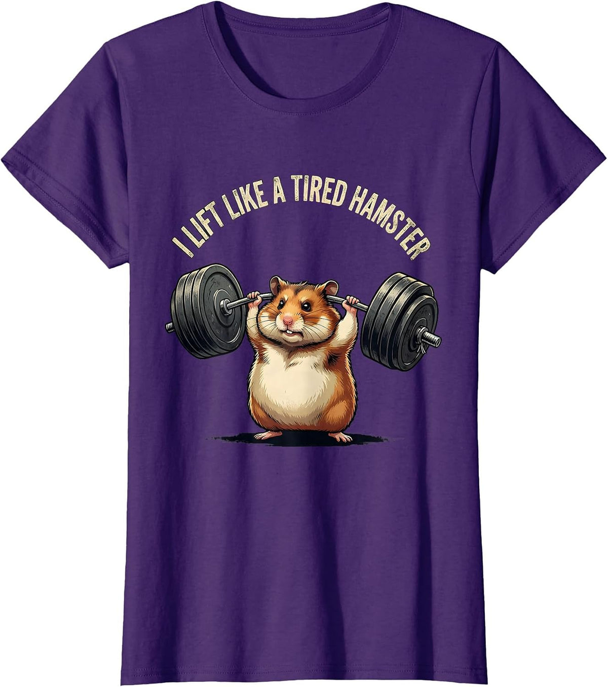 Women's I Lift Like A Tired Hamster Funny Gym Hamster Weightlifting T-Shirt - Purple