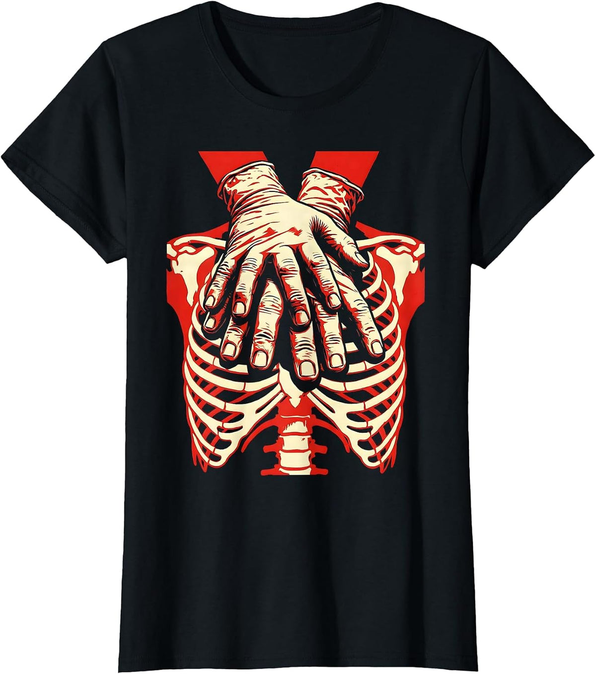 Women's EMT CPR Rescue Graphic Design Gift T-Shirt - Black