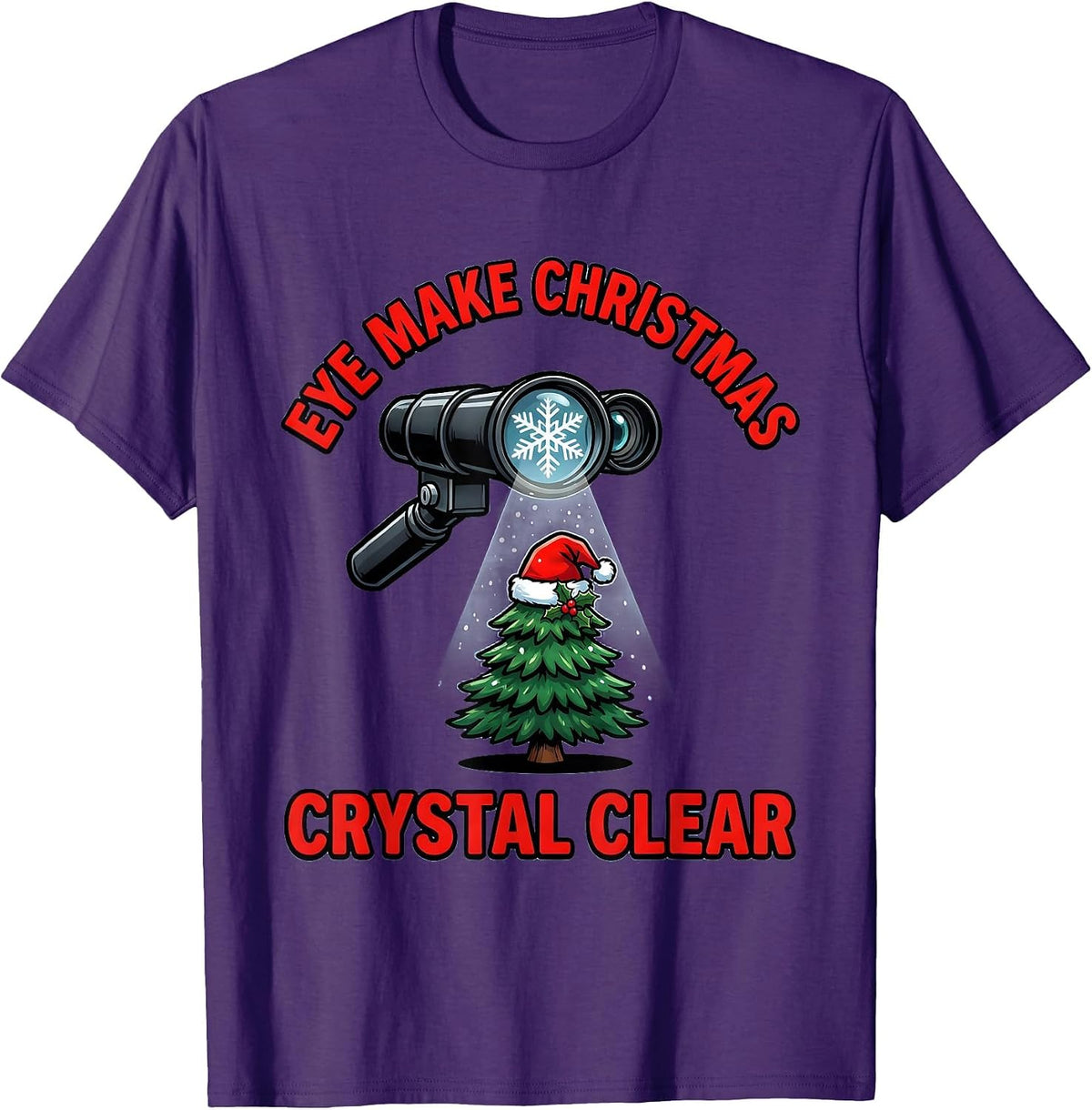 Eye Make Christmas Crystal Clear Funny Optometrist Eye T-Shirt - Purple
