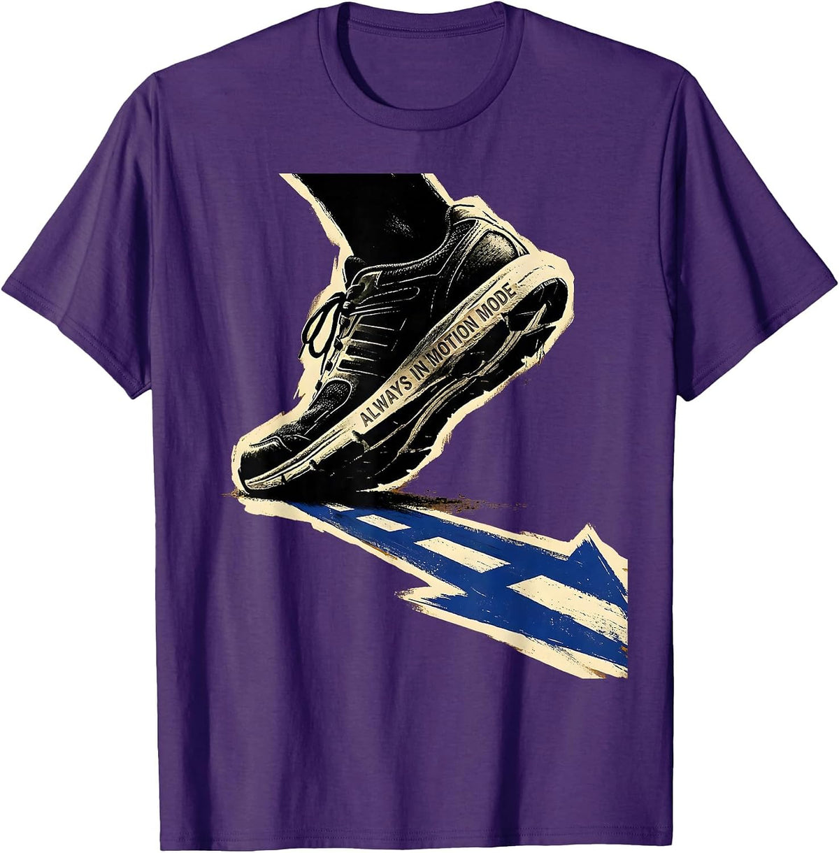 Always In Motion Mode Athleisure Graphic Design T-Shirt - Purple