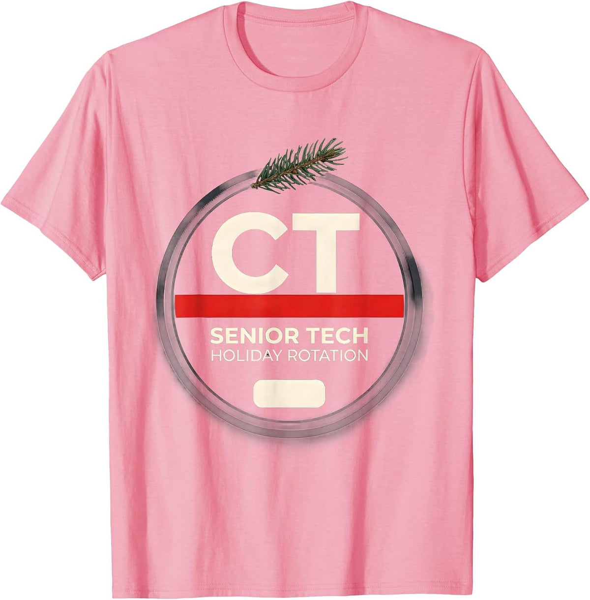 Men's Senior CT Tech Holiday Rotation Funny Radiology Technologist T-Shirt - Pink