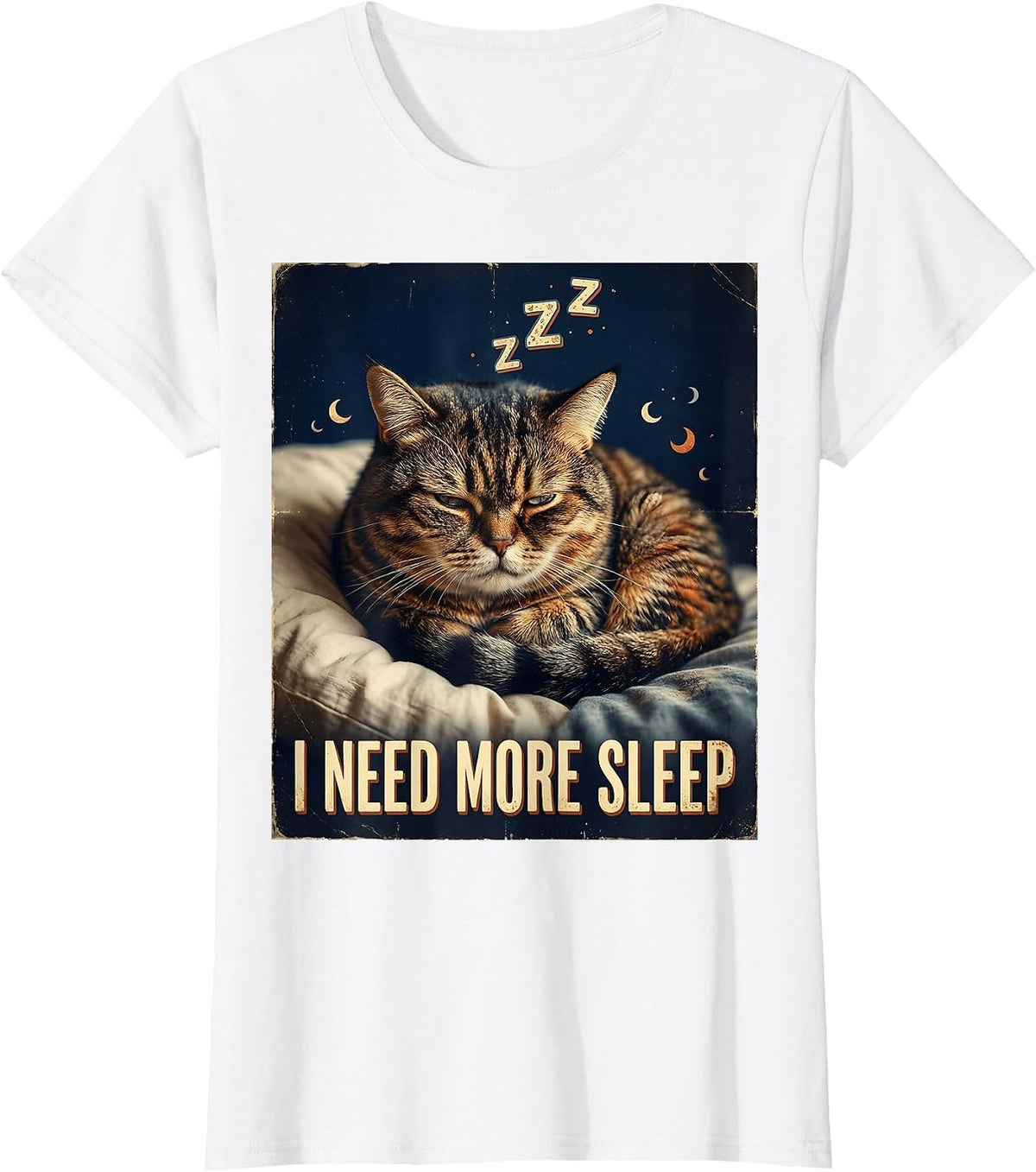 I Need More Sleep Funny Tired Humor Design T-Shirt - White