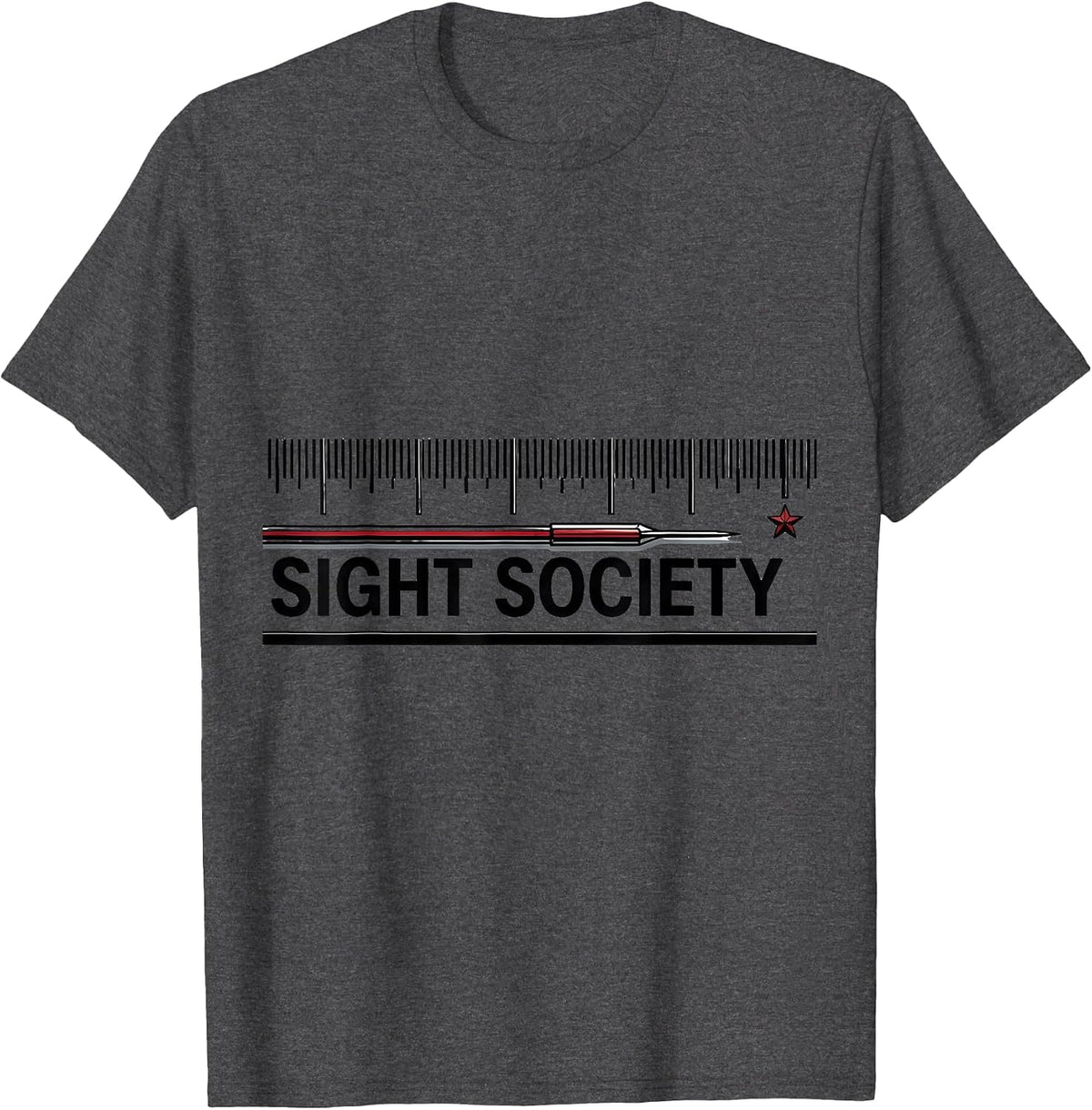 Sight Society Geometric Optometrist Eye Doctor Christmas T-Shirt - Dark Heather Grey