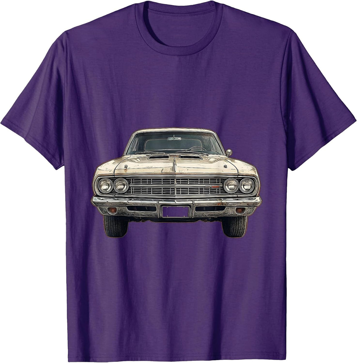 Men's Classic Muscle Car Distressed Birthday Gift for Car Guys T-Shirt - Purple