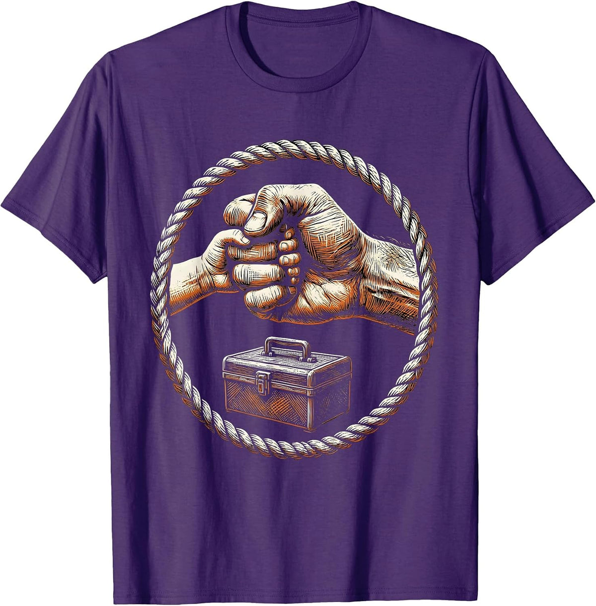 Teach Kids to Change Oil Fist Bump Graphic T-Shirt - Purple