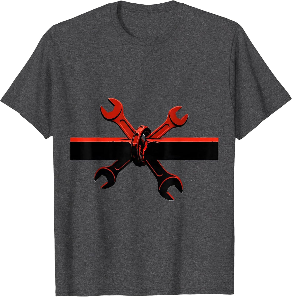 Men's Broken Drive Shaft Mechanic Oilfield Worker Patriotic T-Shirt - Dark Heather Grey