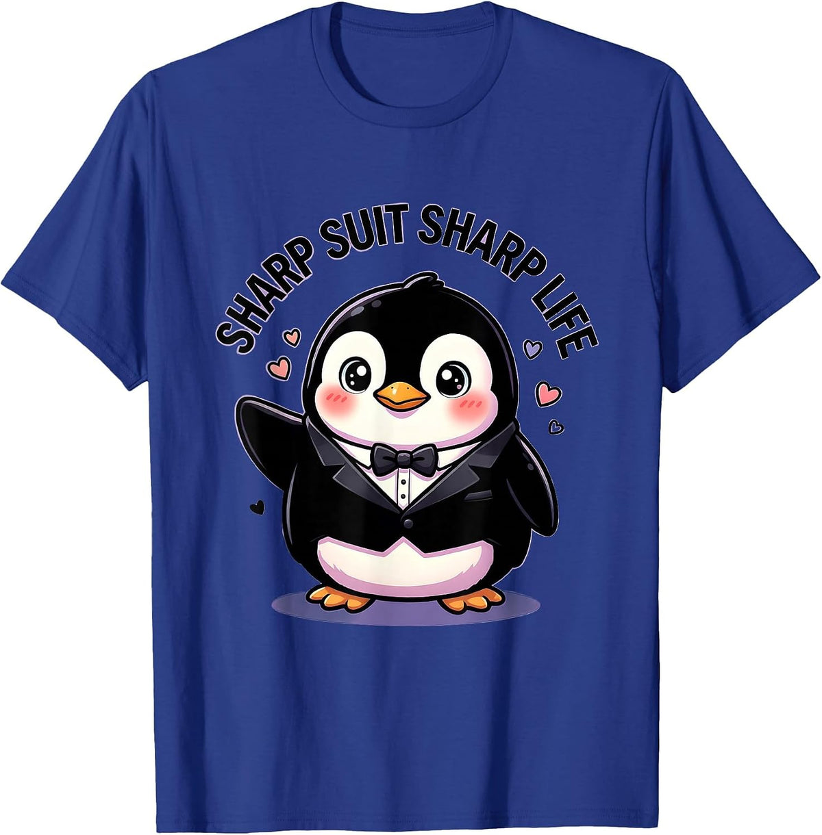 Sharp Suit Sharp Life Tuxedo Graphic Design T-Shirt - Royal Blue