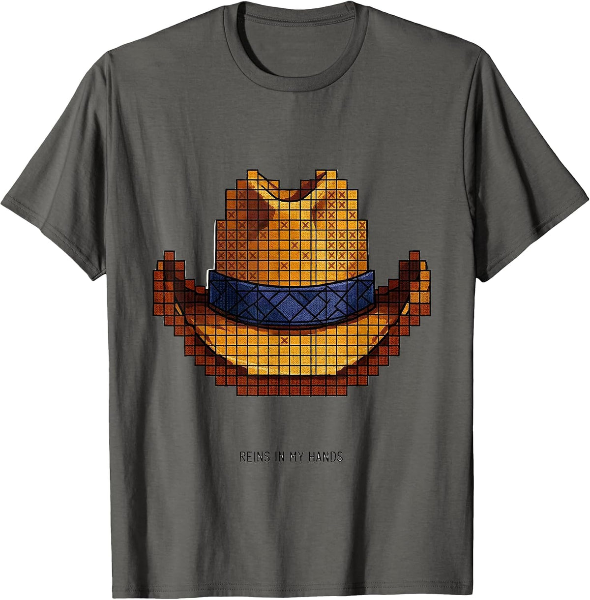 Reins In My Hands Cowboy Western Design T-Shirt - Asphalt Grey