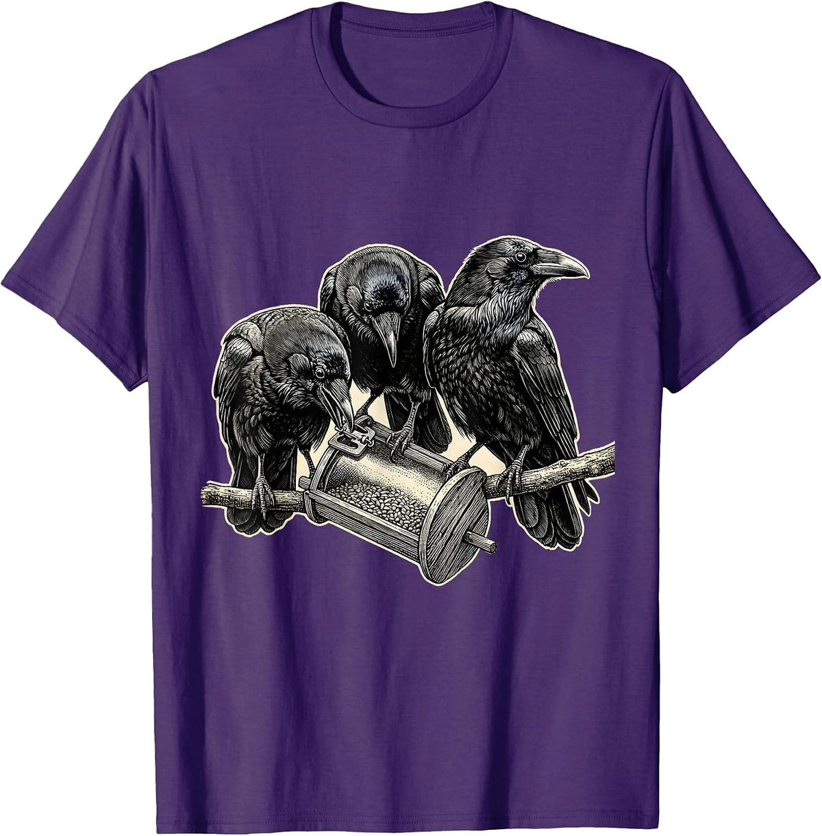 Attempted Murder Crows Dark Humor Gothic Bird Lover T-Shirt - Purple
