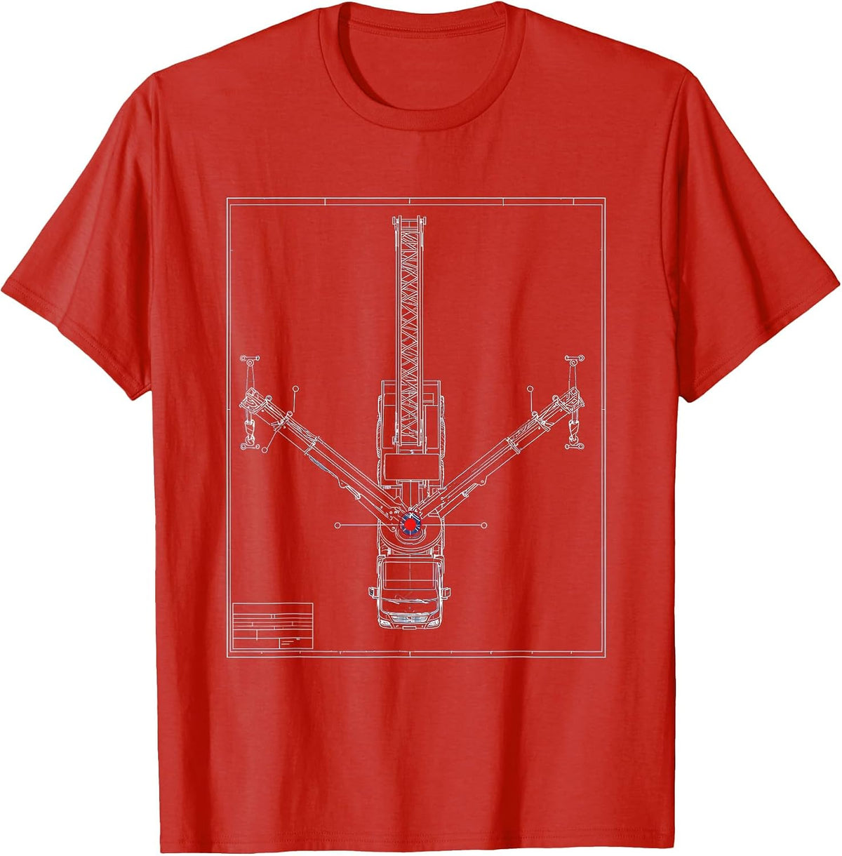 Men's Blueprint Firefighter Aerial Platform Tribute Graphic T-Shirt - Red