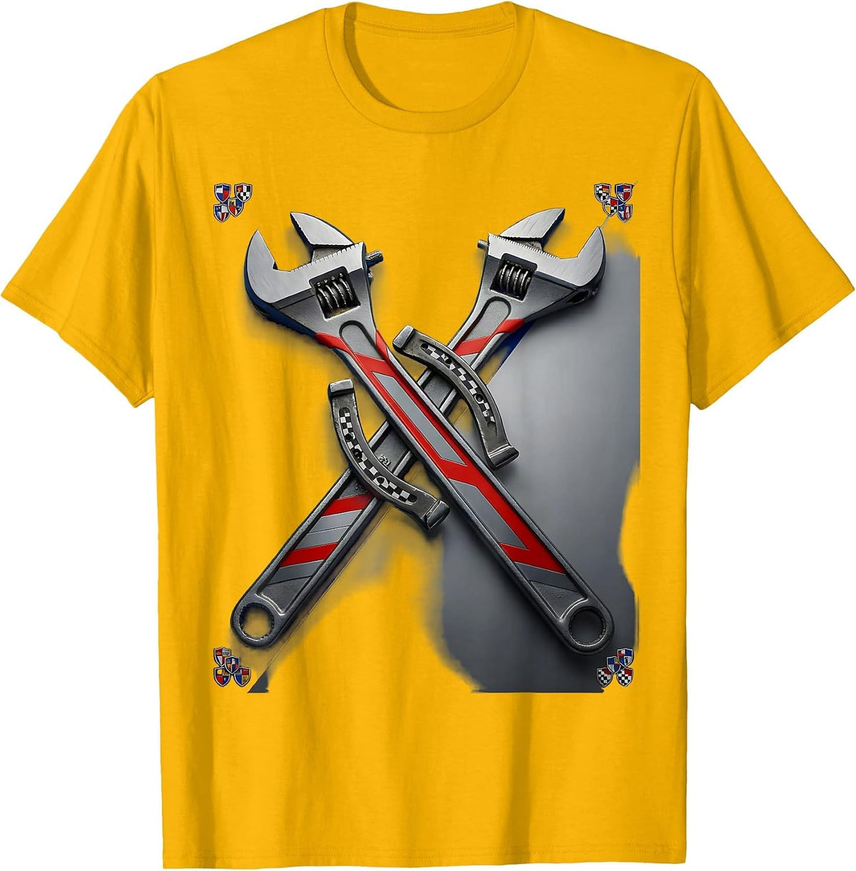 Men's Valley Forge Automotive Wrench and Horseshoe Graphic T-Shirt - Golden Yellow