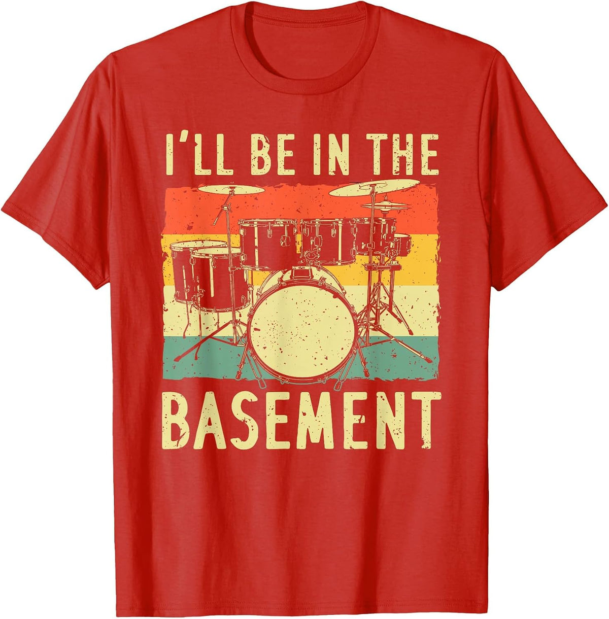 Cool Drumming Design for Men Women Drum Set Drumming Drummer T-Shirt - Red