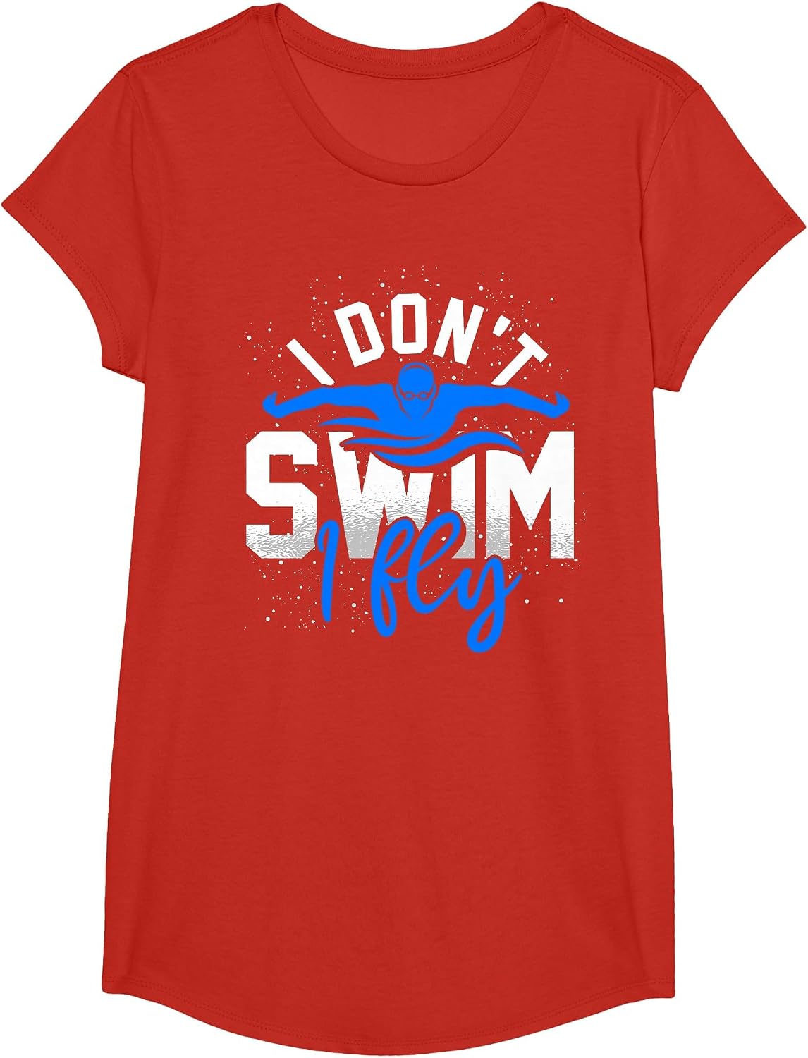 Funny Swimmer Swimming Athlete Aquatic Sport Swim Swimming T-Shirt - Girls Red