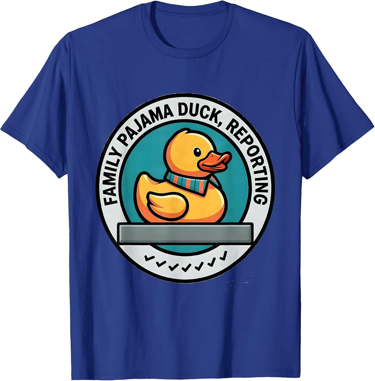 Family Pajama Duck Reporting Funny Duck Lover Christmas T-Shirt - Royal Blue