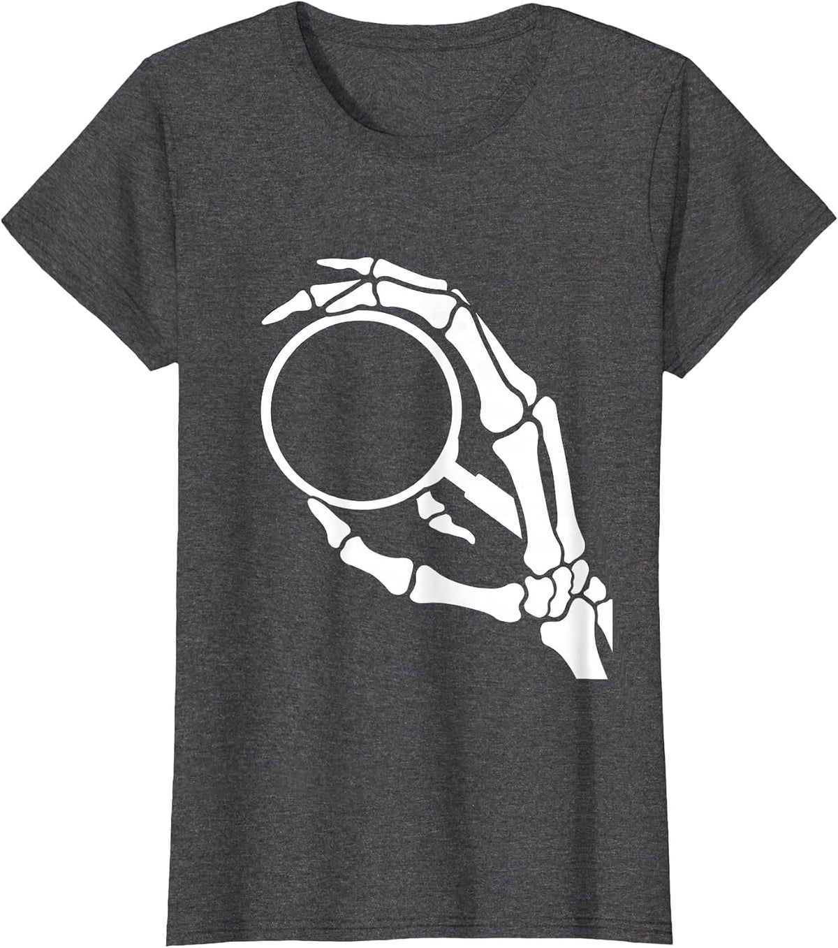 Women's Hand Skeleton Magnifying Glass Radiology Art T-Shirt - Dark Heather Grey