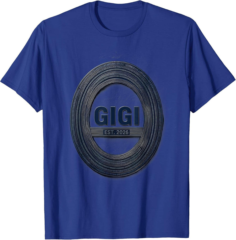 Gigi Est 2026 Sentimental Family Role Keepsake Announcement T-Shirt - Royal Blue