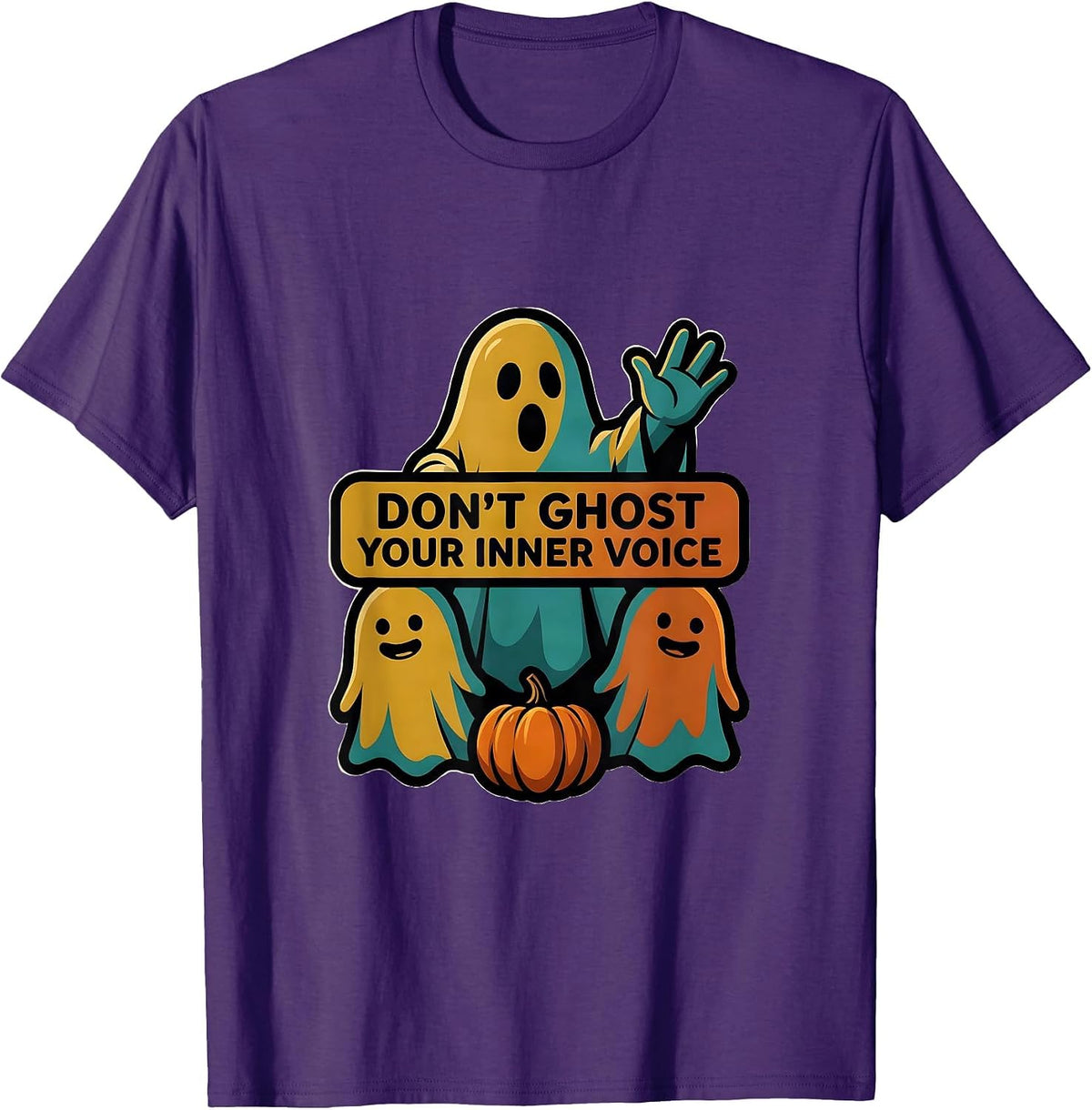 Don't Ghost Your Inner Voice Halloween Mental Health T-Shirt - Purple