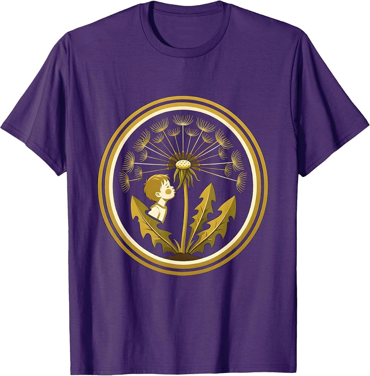 Speech Therapy Child Dandelion Letters Illustration T-Shirt - Purple