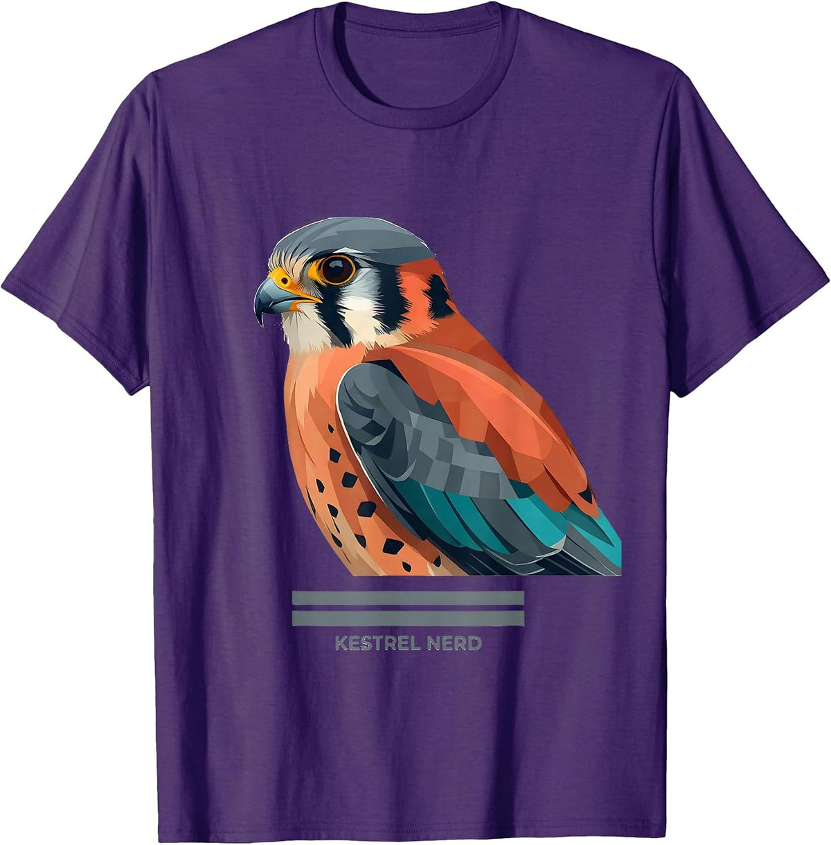 Men's Kestrel Nerd Funny Bird Watching Birding Bird Lover T-Shirt - Purple