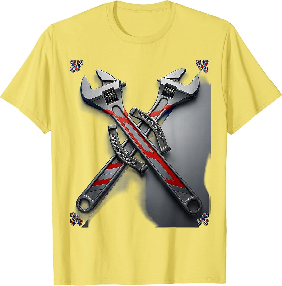 Men's Valley Forge Automotive Wrench and Horseshoe Graphic T-Shirt - Lemon Yellow
