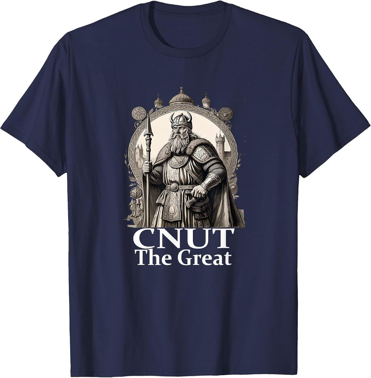Cnut The Great - King of England, Denmark & Norway T-Shirt - Navy Blue