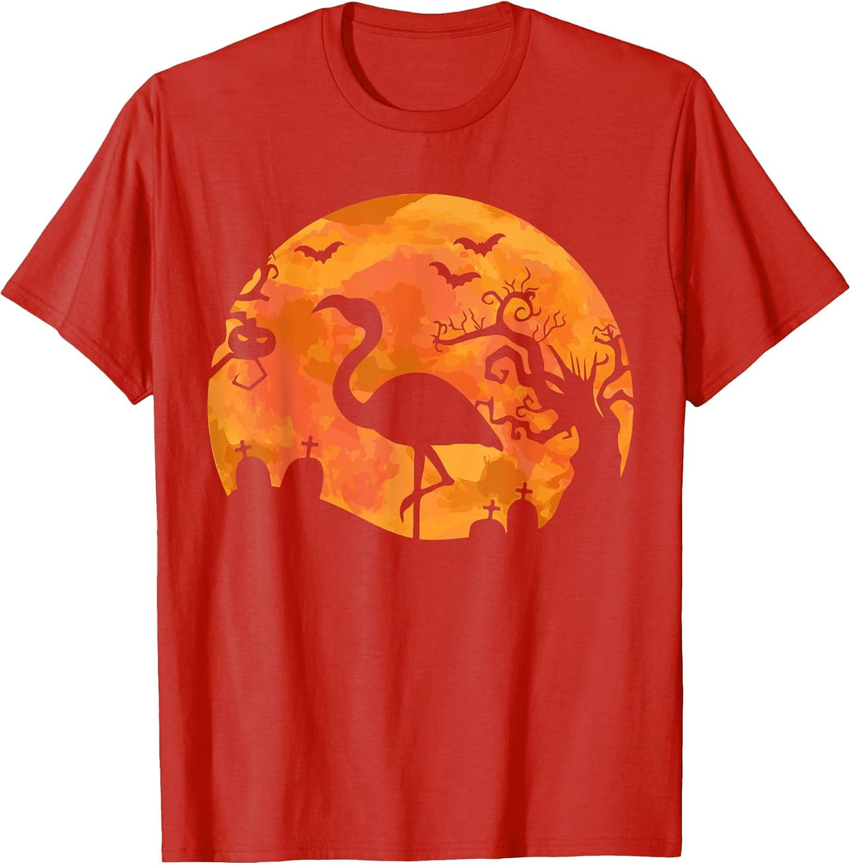 Spooky Flamingos for Halloween Flamingo Women T-Shirt - Red