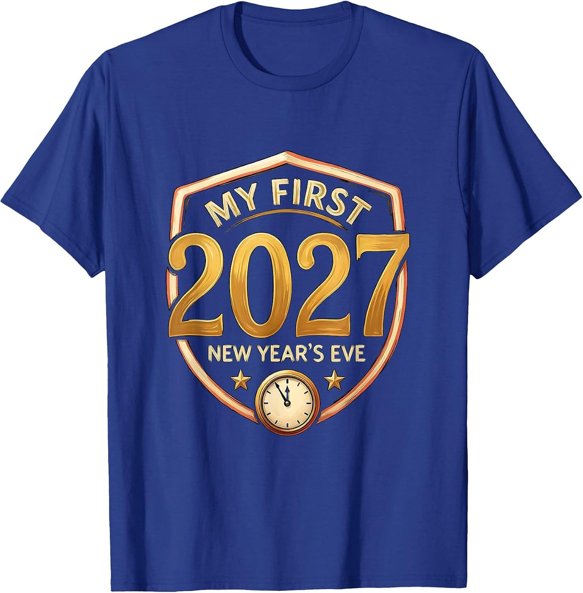 Men's My First New Year's Eve 2027 Festive Baby Milestone Keepsake T-Shirt - Royal Blue