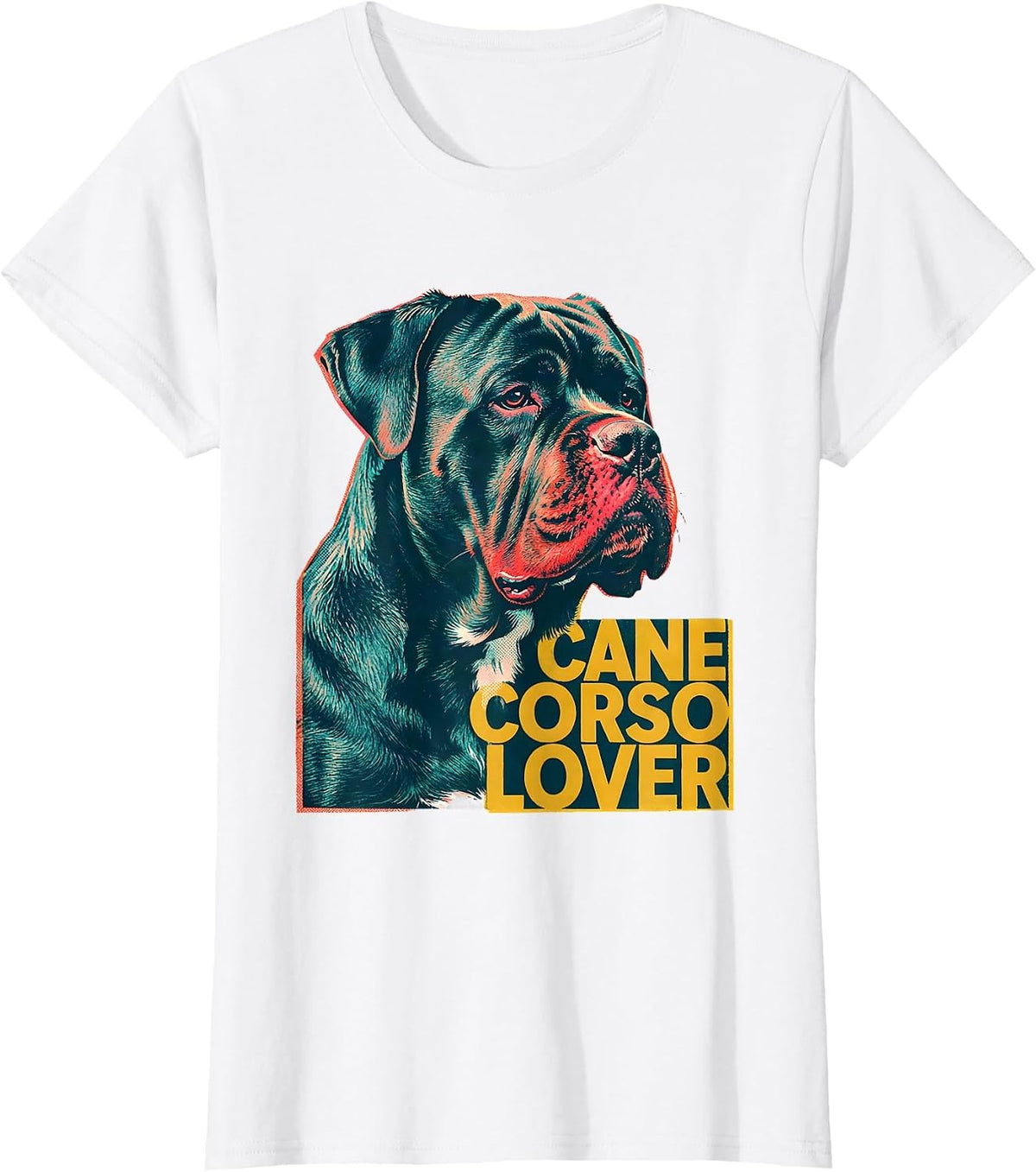 Cane Corso Lover Risograph Dog Owner Pride Gift T-Shirt - White