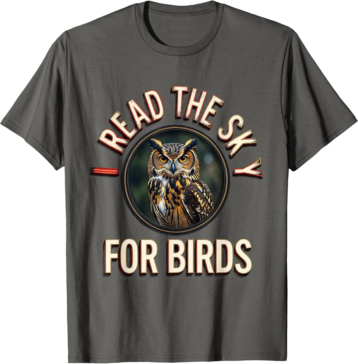 I Read The Sky For Birds Funny Birdwatcher Birding Humor T-Shirt - Asphalt Grey