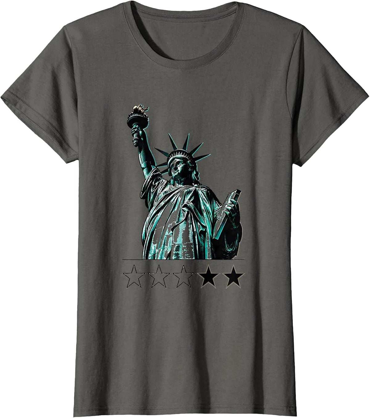 Women's Halftone Colossus Silhouette Funny History Buff Gift T-Shirt - Asphalt Grey