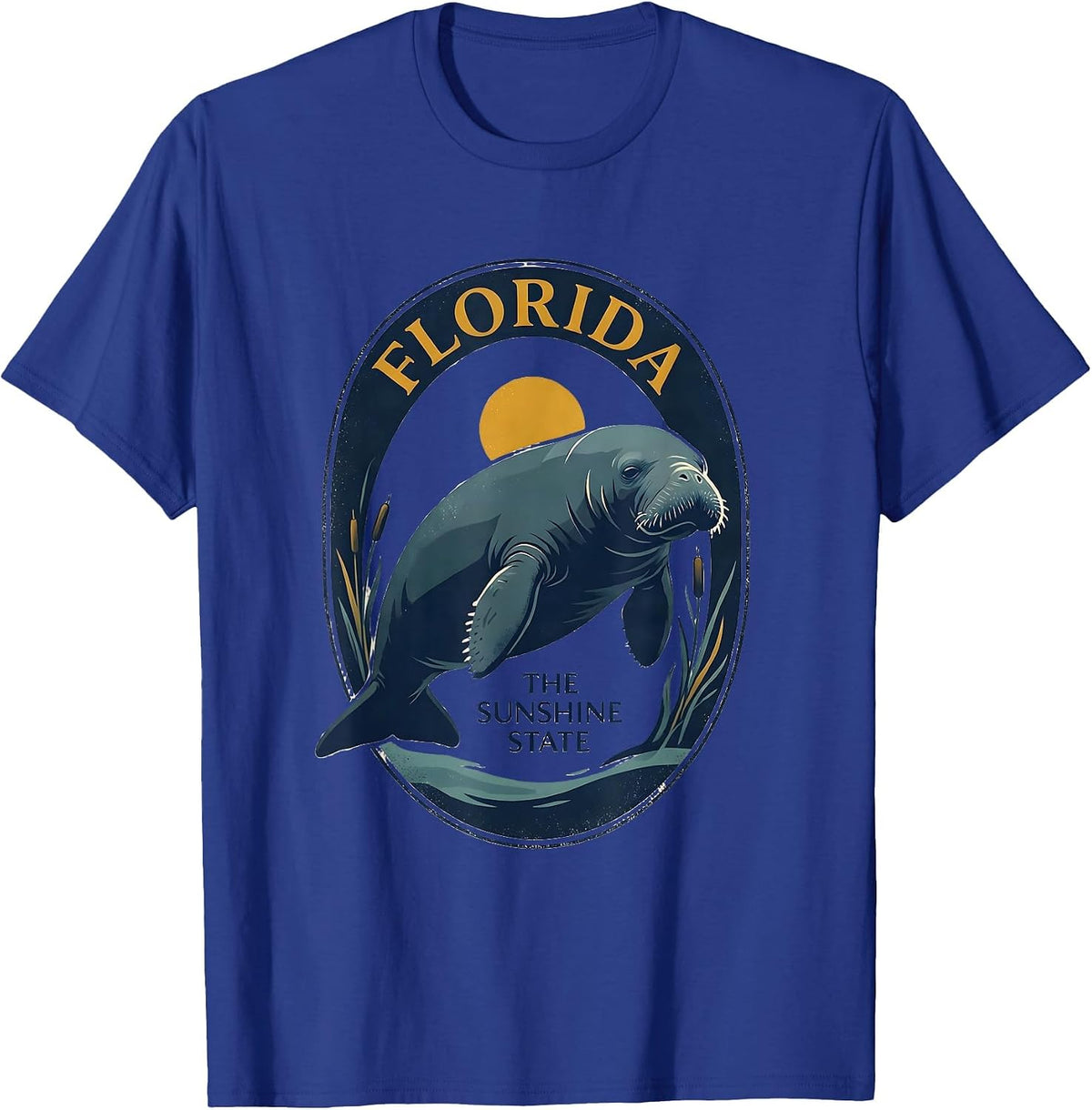 Men's Florida The Sunshine State Vintage Manatee Souvenir T-Shirt - Royal Blue
