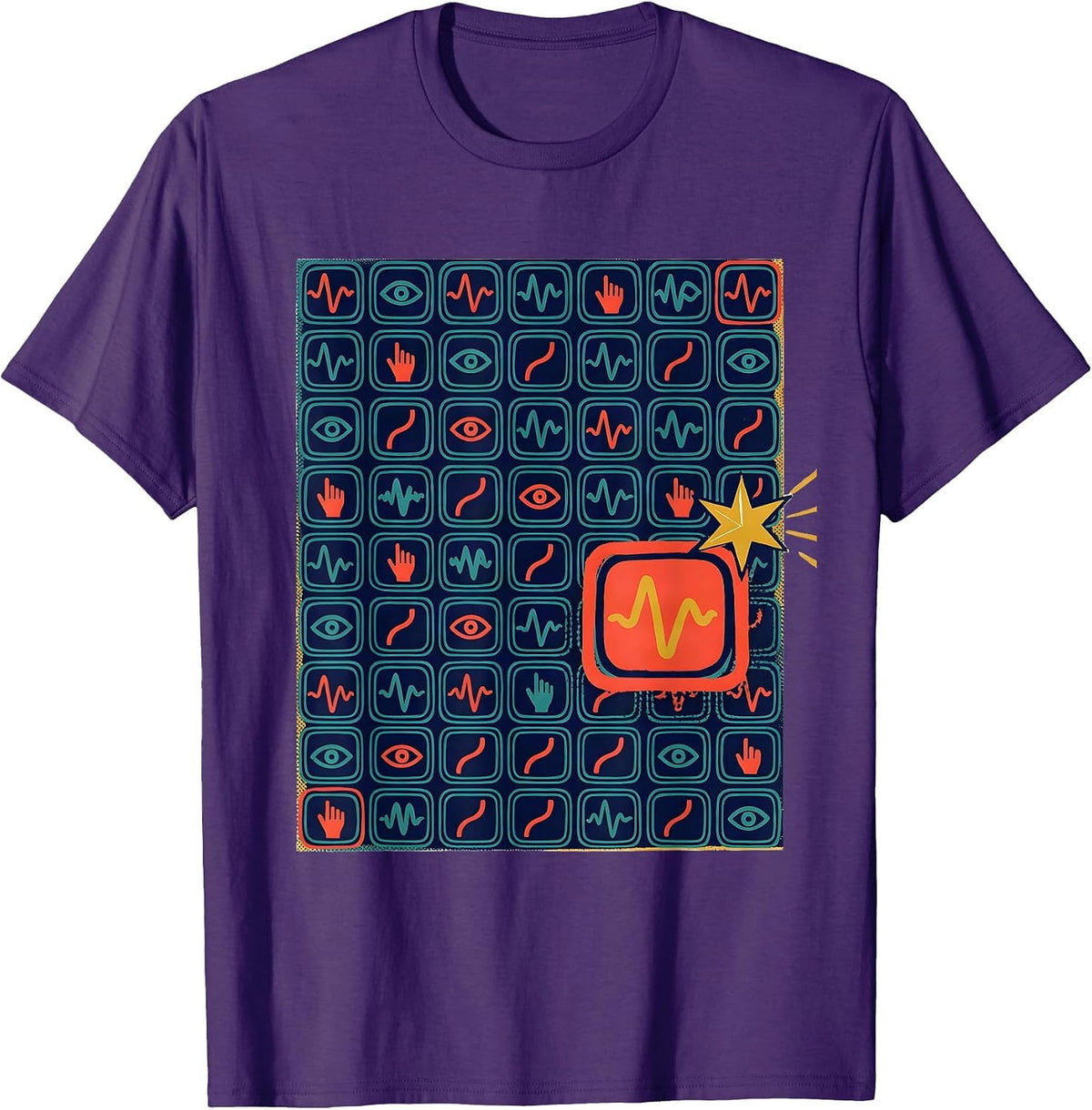 Communication Cells Screenprint Poster AAC Therapist T-Shirt - Purple