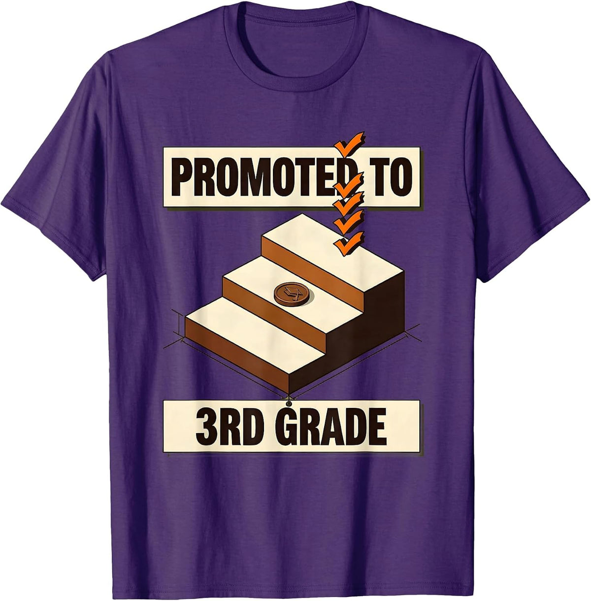 PROMOTED TO 3RD GRADE Camo Third Grade Boy Back To School T-Shirt - Purple