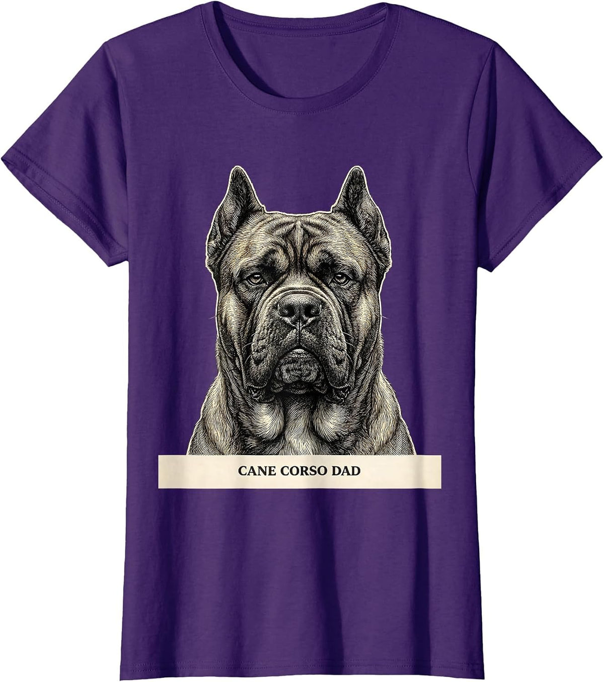 Women's Cane Corso Dad Italian Mastiff Pet Lover Humor T-Shirt - Purple