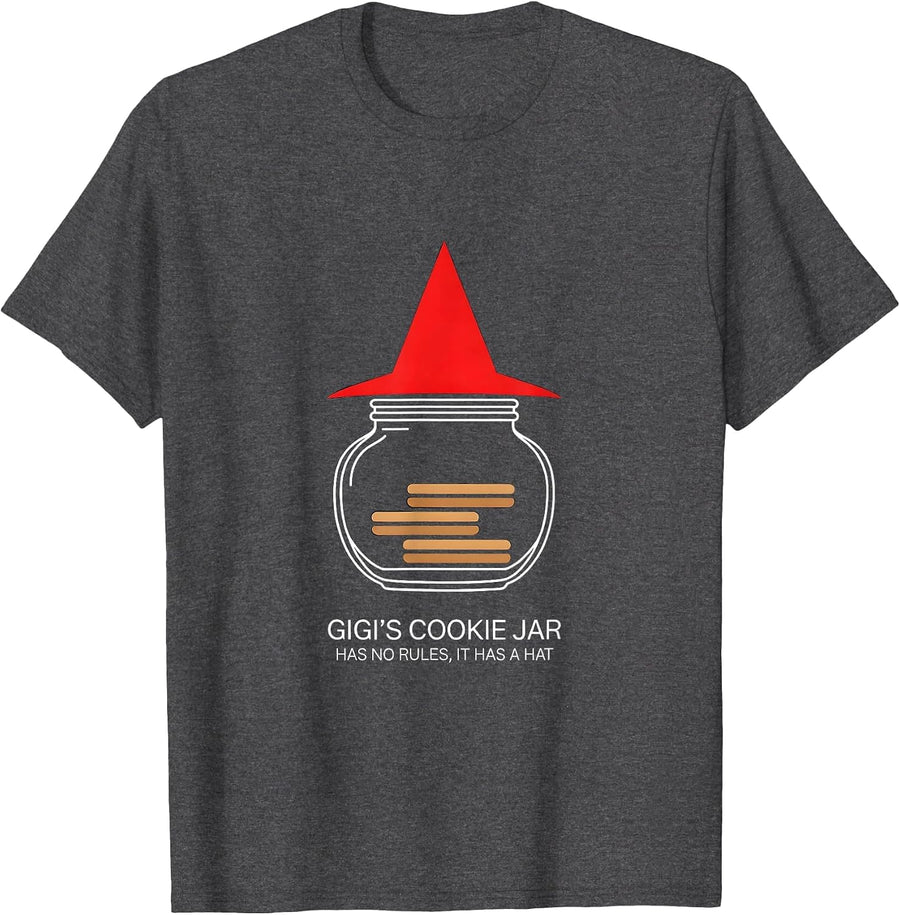 Men's Gigi's Cookie Jar Has No Rules, It Has A Hat Funny T-Shirt - Dark Heather Grey
