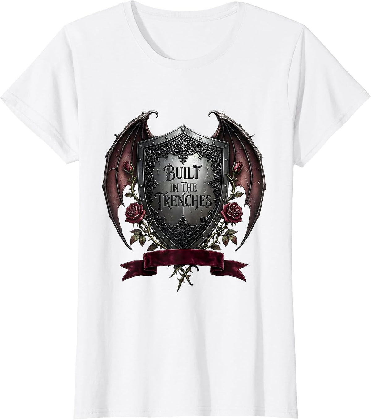Built in the Trenches Football Lineman Design T-Shirt - White