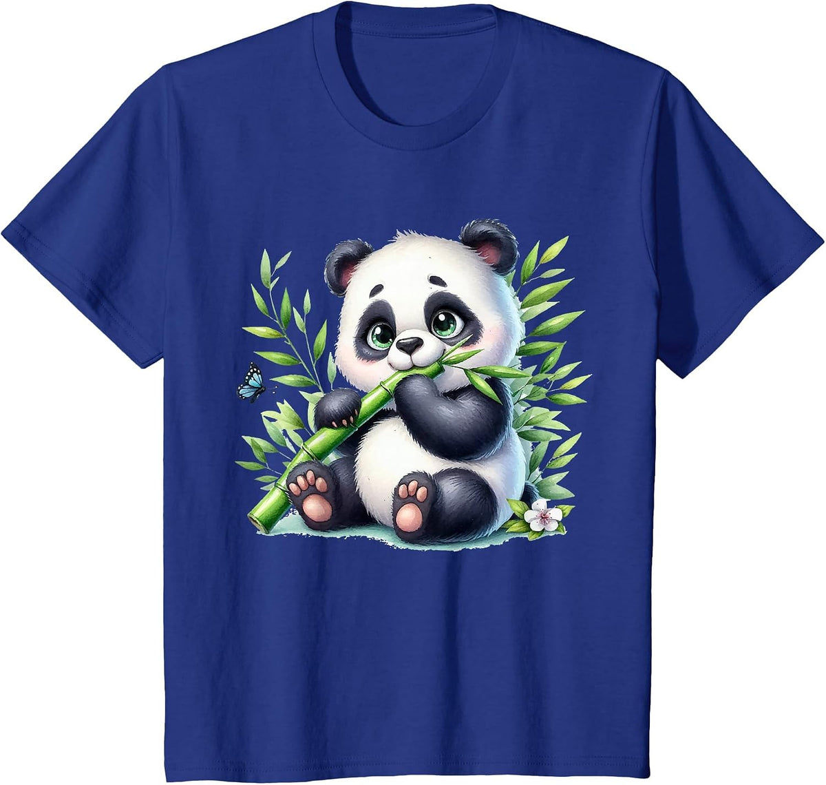 Watercolor Panda T-Shirt - Royal Blue