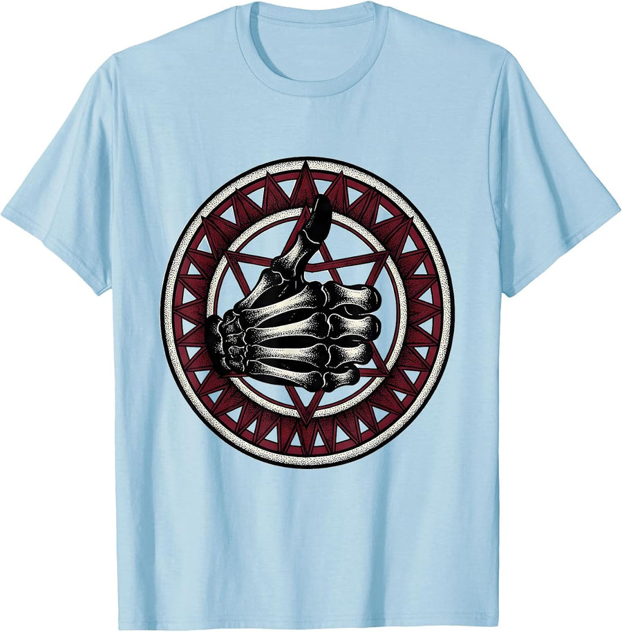 Men's Skeleton Hand Thumbs Up Radiology Graphic T-Shirt - Baby Blue