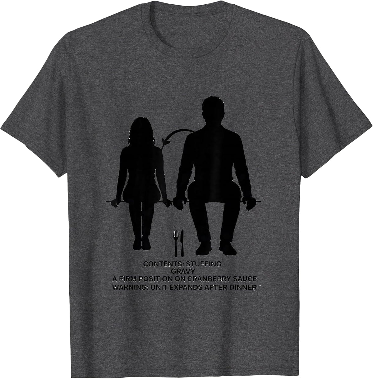 Thanksgiving Dinner Costume Nutrition Facts Parody T-Shirt - Dark Heather Grey