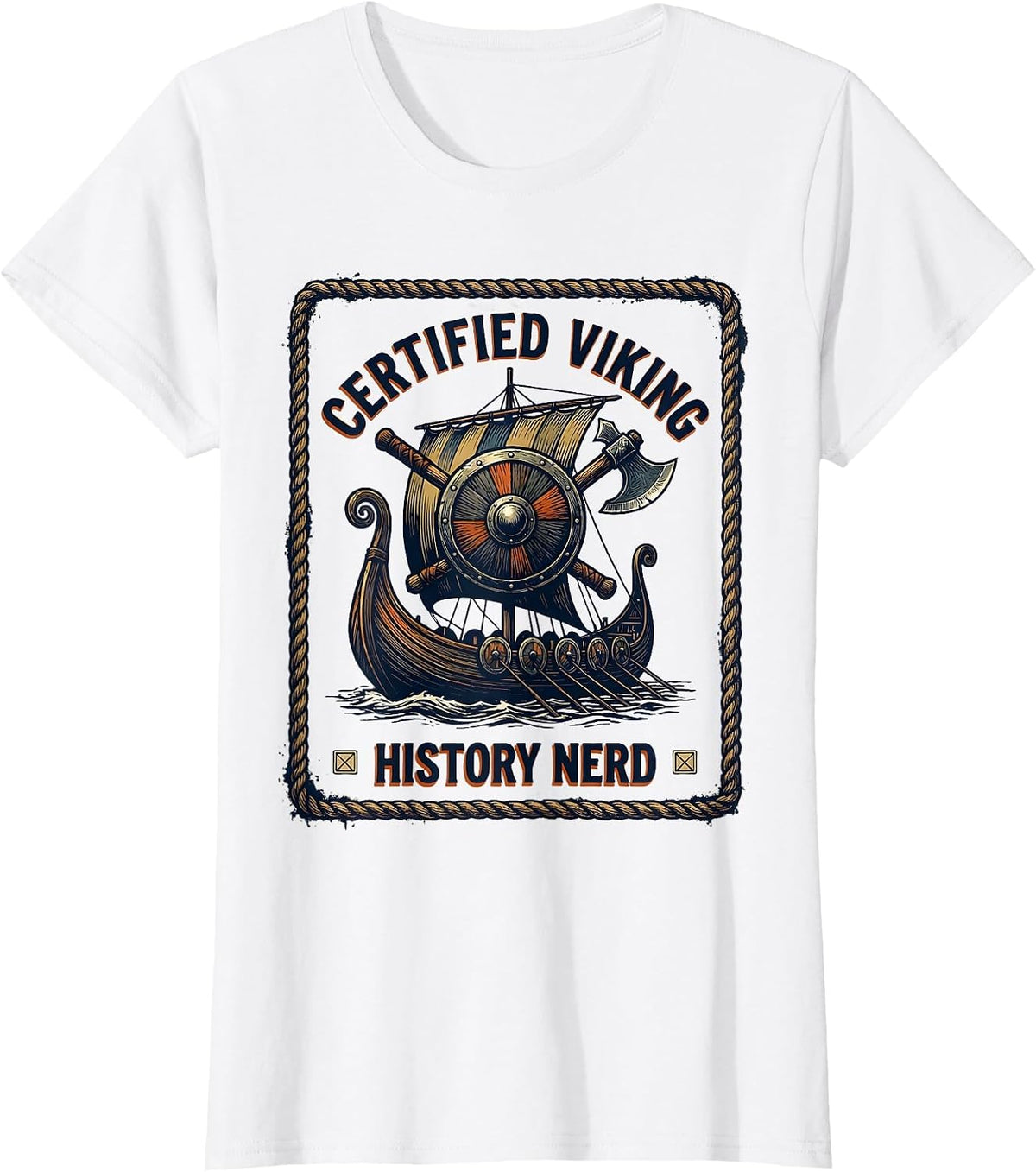Women's Certified Viking History Nerd Funny History Teacher T-Shirt - White